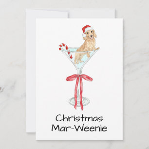 Cartes Pour Fêtes Annuelles Aquarelle de Noël Mar Weenie Dachshund Chien
