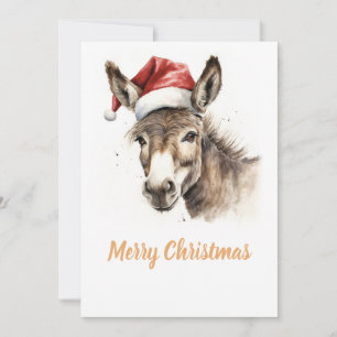 Cartes Pour Fêtes Annuelles Aquarelle de Noël mignonne âne