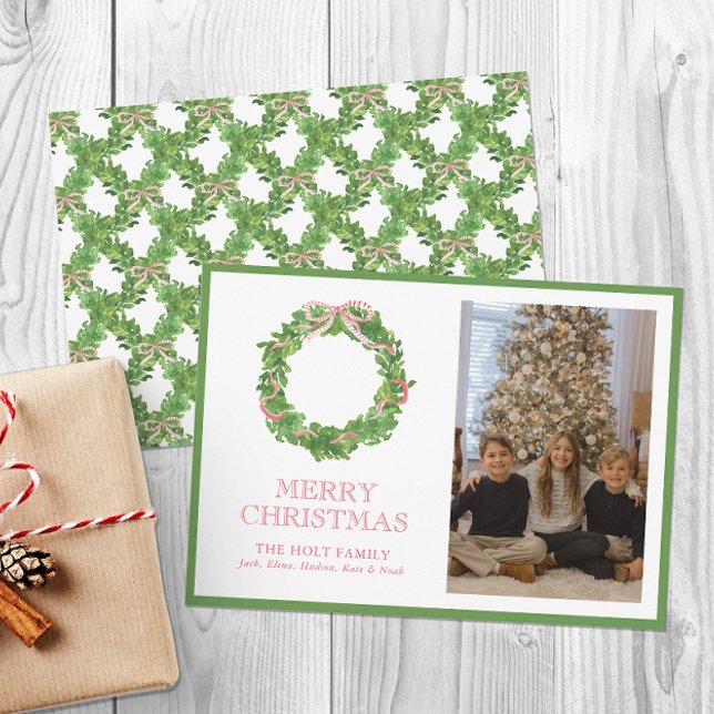 Cartes Pour Fêtes Annuelles Aquarelle de Noël Rouge à rayures de la courge pho (Créateur téléchargé)