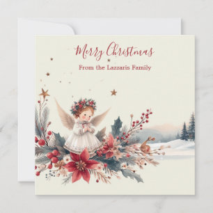 Cartes Pour Fêtes Annuelles Aquarelle de Noël Sweet Angel