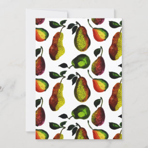 Cartes Pour Fêtes Annuelles Aquarelle de poire de l'automne rustique vintage