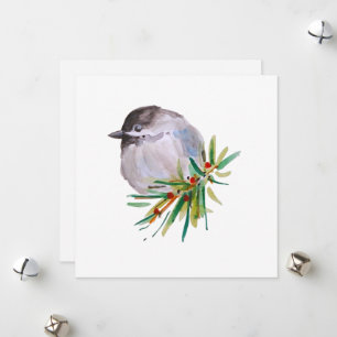 Cartes Pour Fêtes Annuelles Aquarelle de poulet à carreaux noirs