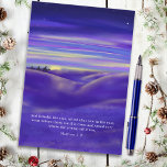 Cartes Pour Fêtes Annuelles Aquarelle de trois rois Budget religieux<br><div class="desc">Trois sages qui suivent l'étoile vers Bethléem à travers le désert, une belle peinture à la main contemporaine d'aquarelle religieuse avec un beau coucher de soleil violet et étoile ciel clouté. Cette carte de voeux chrétienne personnalisable peut être facilement personnalisée en utilisant le modèle. Y compris une citation de la...</div>