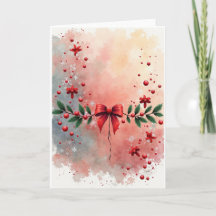Aquarelle d'hiver Ruban Rouge
