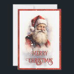 Cartes Pour Fêtes Annuelles Aquarelle du Père Noël souriant<br><div class="desc">santa claus xmas joyeux,  dessin de barbe d'art,  aquarelle caractère joyeux,  illustration joyeux hiver,  Noël père Noël,  claus</div>