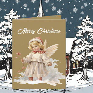 Cartes Pour Fêtes Annuelles Aquarelle Festive Christmas Angel ajouter le texte