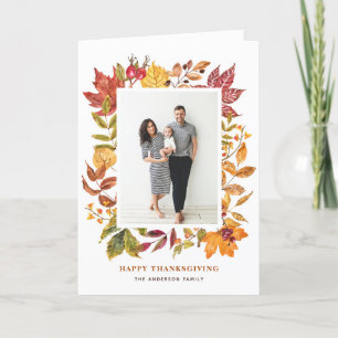 Cartes Pour Fêtes Annuelles Aquarelle Feuilles d'automne Bon thanksgiving de c