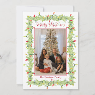 Cartes Pour Fêtes Annuelles Aquarelle Feux de Noël Garland