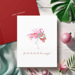 Cartes Pour Fêtes Annuelles Aquarelle Flamant rose rose Floride Beach Noël<br><div class="desc">Fêtez Noël en juillet 2025 avec un air tropical ! Cette carte festive de vacances à thème de plage comprend une réplique de mon oeuvre originale en flamingo rose aquarelle, habillée d'une couronne et d'un arc vibrants, le tout dressé contre un arrière - plan blanc immaculé. L'expression ludique "FA LA...</div>
