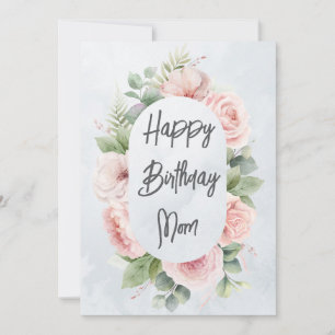 Cartes Pour Fêtes Annuelles Aquarelle Fleurie Anniversaire Personnalisé Maman 