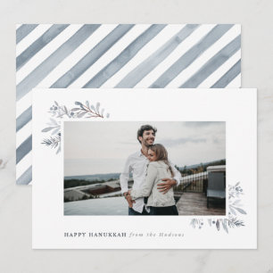 Cartes Pour Fêtes Annuelles Aquarelle Floral Happy Hanoukka
