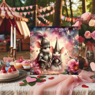 Cartes Pour Fêtes Annuelles Aquarelle Floral Imaginaire Romance Souris Valenti