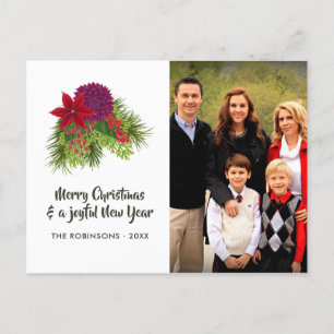 Cartes Pour Fêtes Annuelles Aquarelle Florale Photo de Noël