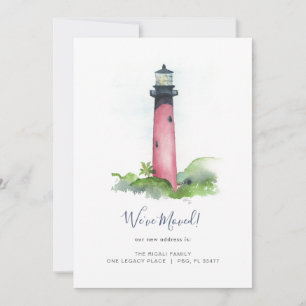 Cartes Pour Fêtes Annuelles Aquarelle Floride Phare Changement d'adresse Ho