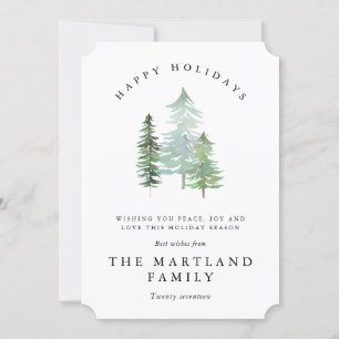 CARTES POUR FÊTES ANNUELLES AQUARELLE FORET-JOYEUX NOËL (PHOTOGRAPHIE)