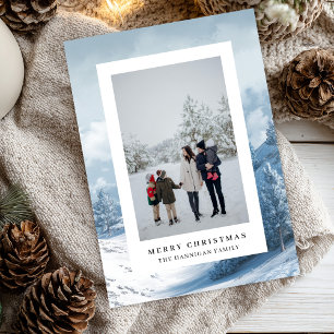 Cartes Pour Fêtes Annuelles Aquarelle Forêt verdure Famille Photo Plat