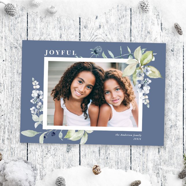 Cartes Pour Fêtes Annuelles Aquarelle gelée Berries d'hiver Photo (Créateur téléchargé)