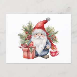 Cartes Pour Fêtes Annuelles Aquarelle Gnome de Noël