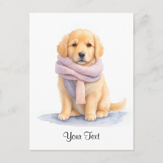 Cartes Pour Fêtes Annuelles Aquarelle Golden Retriever Chien Chien Chien Chien (Devant)