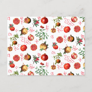 Cartes Pour Fêtes Annuelles Aquarelle grenade Motif de fruits méditerranéen