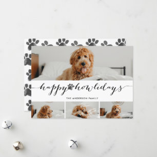 Cartes Pour Fêtes Annuelles Aquarelle Happy Howlidays 4 Photo Pet Collage