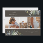 Cartes Pour Fêtes Annuelles Aquarelle Hiver Végétation Vacances Collage photo<br><div class="desc">Jolie aquarelle aménagements de verdure d'hiver,  trois cartes de vacances photo. Caractéristiques de la carte,  la verdure hivernale dans les tons doux de bleu et vert avec des arrière - plans gris sablonneux. Modèle fournit deux espaces pour votre texte personnalisé et trois photos.</div>