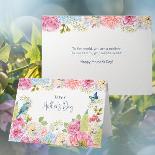 Cartes Pour Fêtes Annuelles Aquarelle Hydrangeas Pivoines Fête des Mères