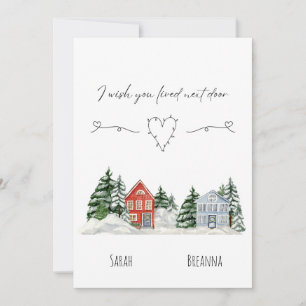 Cartes Pour Fêtes Annuelles Aquarelle Je Souhaite que Vous Viviez à Côté Souve