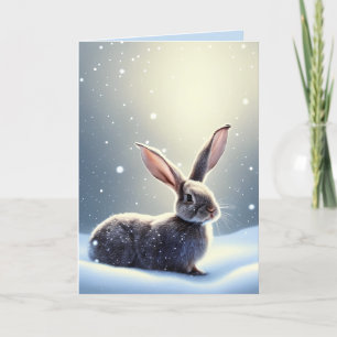 Cartes Pour Fêtes Annuelles Aquarelle Jote Lapin Lapin Noël