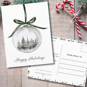 Cartes Pour Fêtes Annuelles Aquarelle Joyeuses Fêtes Ornement de Noël