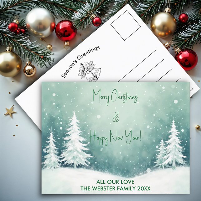 Cartes Pour Fêtes Annuelles Aquarelle Joyeux Noël et Bonne Année (Créateur téléchargé)