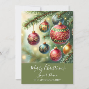 Cartes Pour Fêtes Annuelles Aquarelle Joyeux sapin de Noël Joyeux et lumineux