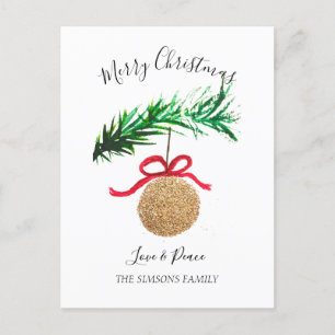 Cartes Pour Fêtes Annuelles Aquarelle Joyeux sapin de Noël Joyeux et lumineux