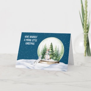 Cartes Pour Fêtes Annuelles Aquarelle Lapin de Noël et Snowman