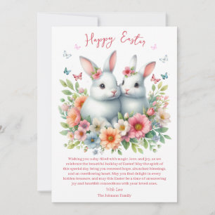 Cartes Pour Fêtes Annuelles Aquarelle Lapin de Pâques Personnalisé