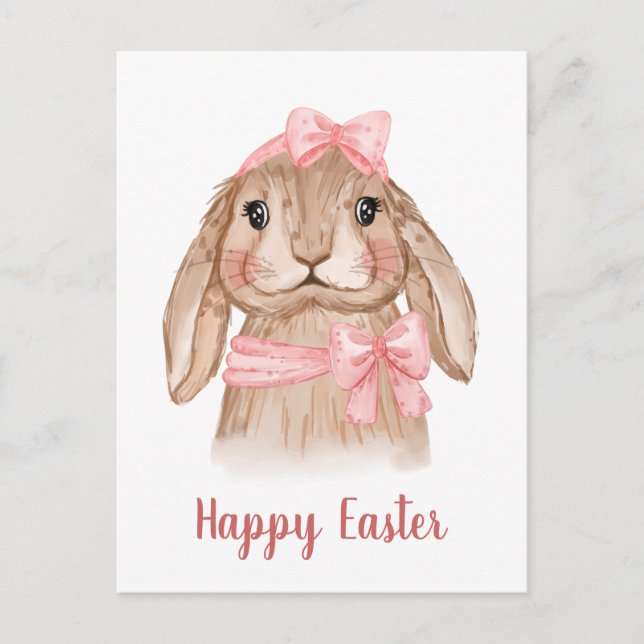 Cartes Pour Fêtes Annuelles Aquarelle Lapin de Pâques Vacances lapin (Devant)