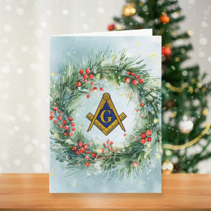 Cartes Pour Fêtes Annuelles Aquarelle maçonnique Freemason