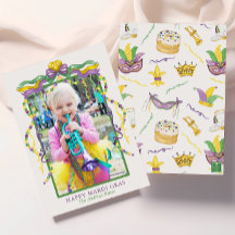 Aquarelle Mardi Gras Masques King Cake Crown Photo