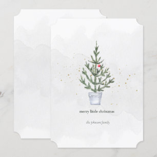 Cartes Pour Fêtes Annuelles Aquarelle minimaliste 🎄 Joyeux Petit Noël