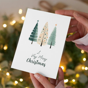 Cartes Pour Fêtes Annuelles Aquarelle minimaliste moderne Noël