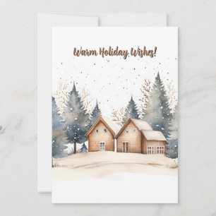 Cartes Pour Fêtes Annuelles Aquarelle minimaliste Noël saisonCarte de vacances
