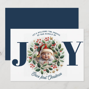 Cartes Pour Fêtes Annuelles Aquarelle Mistletoe wreath Bundle de JOY