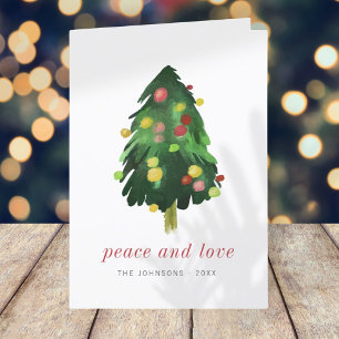 Cartes Pour Fêtes Annuelles Aquarelle moderne élégant sapin de Noël