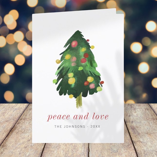 Cartes Pour Fêtes Annuelles Aquarelle moderne élégant sapin de Noël (Créateur téléchargé)