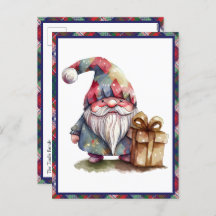 Aquarelle moderne minimaliste Noël Gnome