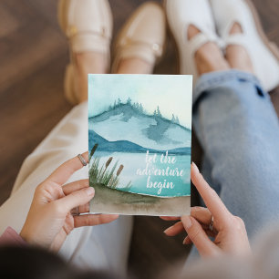 Cartes Pour Fêtes Annuelles Aquarelle moderne Nature Commençons l'aventure