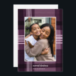 Cartes Pour Fêtes Annuelles Aquarelle moderne Platine Noël Photo<br><div class="desc">Envoyez des salutations élégantes et chaleureuses cette période de fêtes avec ces belles cartes photos de Noël! Elles présentent un motif aquarelle peint à la main dans les tons violet prune. Le modèle photo est orienté verticalement, mais nous avons aussi une version horizontale. Le verso de la carte est laissé...</div>