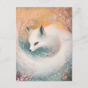 Cartes Pour Fêtes Annuelles Aquarelle Mystic Bloom Spring Fox