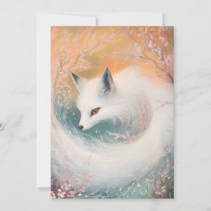 Cartes Pour Fêtes Annuelles Aquarelle Mystic Bloom Spring Fox