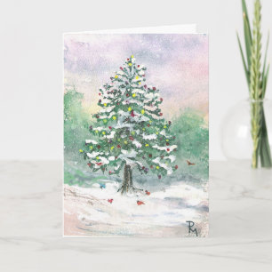 Cartes Pour Fêtes Annuelles Aquarelle Noël